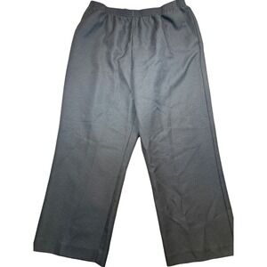 Alfred Dunner Petite 18P Black Elastic Waist Pull On Straight Leg Pants Charcoal